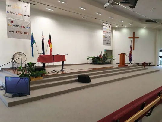 Worship auditorium at Stafford Salvos