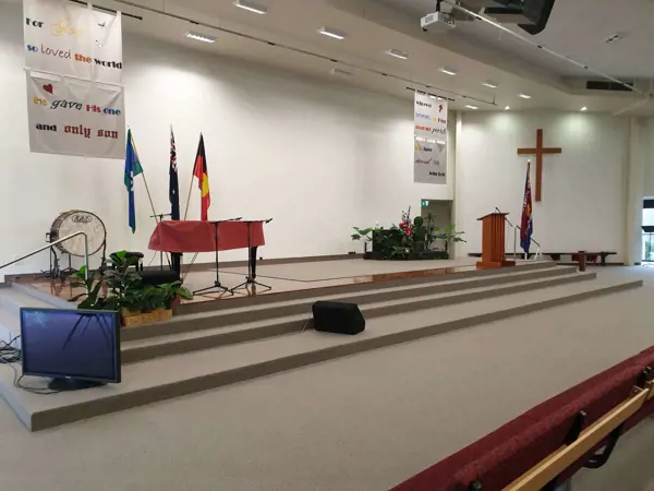 Worship auditorium at Stafford Salvos