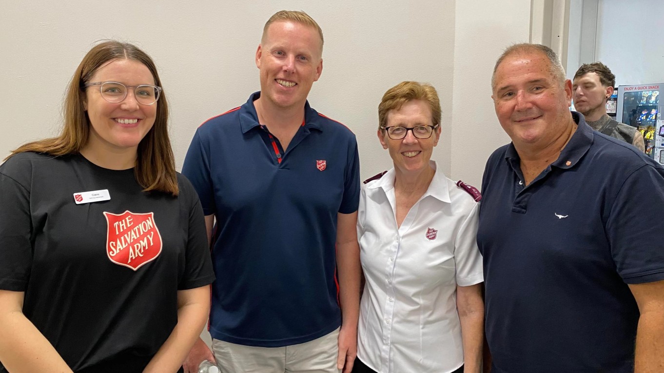 Sydney City Salvos Mission Team Leader Mitchell Evans, pictured with Territorial Commander Commissioner Miriam Gluyas.