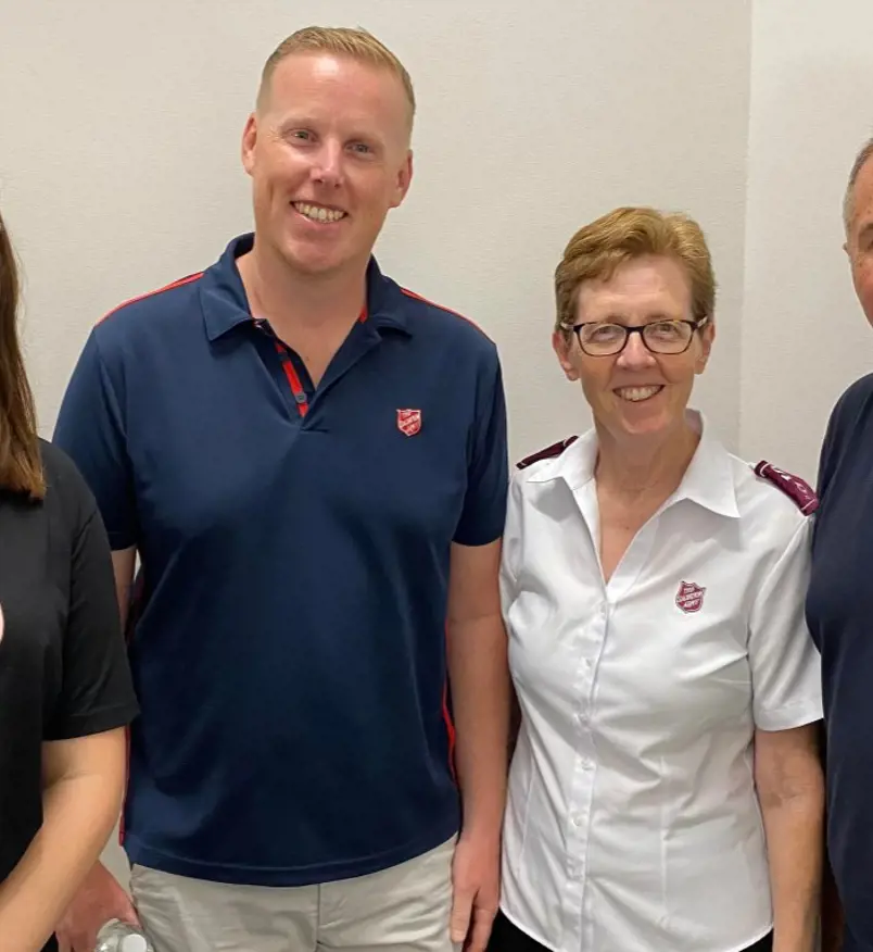 Sydney City Salvos Mission Team Leader Mitchell Evans, pictured with Territorial Commander Commissioner Miriam Gluyas.
