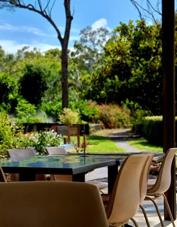 View from the Tom Quinn Cafe out into the beautiful gardens